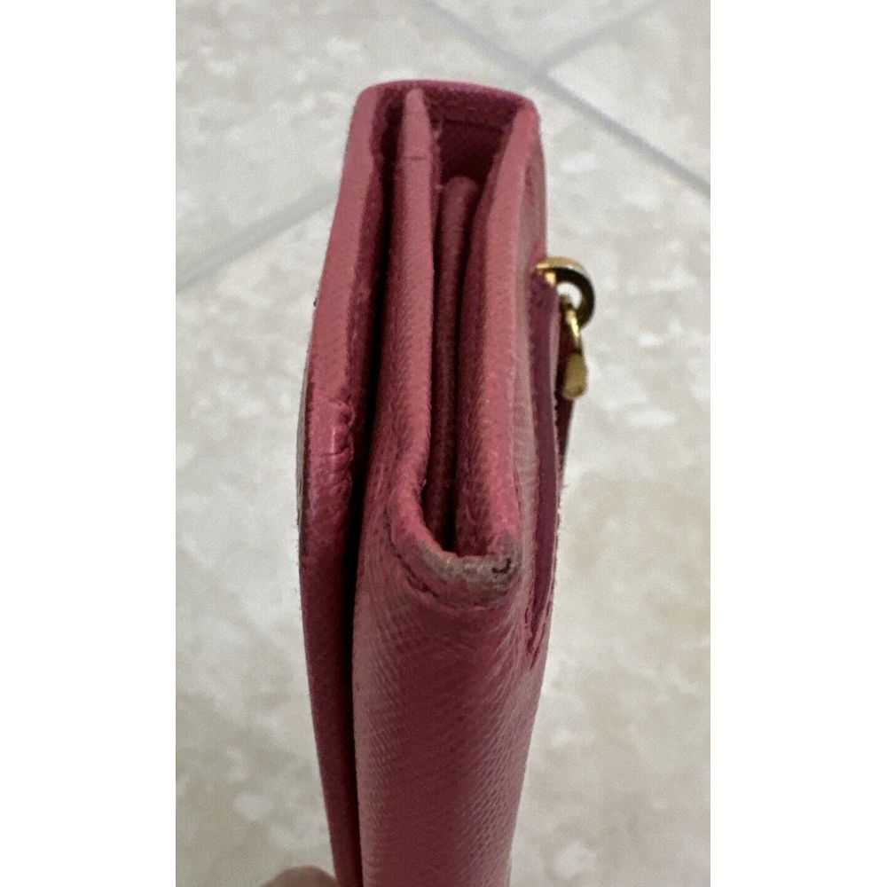 PRADA Saffiano Leather Long Continental Wallet Pink Gold Tone Hardware - Picture 5 of 15
